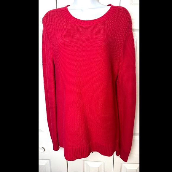 J.CREW Mercantile Classic Crewneck Sweater Red Wool Blends Knit Workwear - Picture 2 of 11